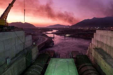 A general view of the Grand Ethiopian Renaissance Dam (GERD), near Guba in Ethiopia