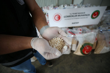 Drug pills are displayed at customs warehouse after a total of 1,072 kilograms (2,000 pounds) of Captagon drugs â more than 6.2 million pills. [Getty]