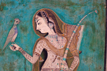 Painting From The 1700's In The Bundi Palace In Rajasthan, India