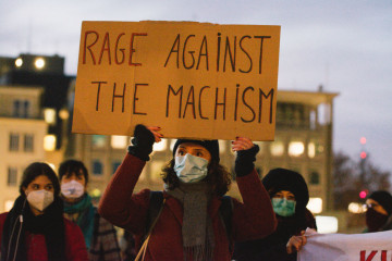 general picture of a woman rally in Cologne to mark the international day for the Elimination of violences against women, in Cologne, Germany [Getty Images]