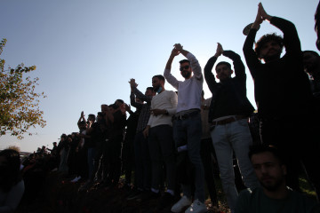 Students stage a demonstration demanding Iraqi Kurdish Regional Government (IKRG) to resume issuing their monthly stipends in Suleymaniyah, Iraq on November 23, 2021. [Getty]