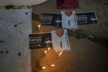 A memorial service is held for 5 -year-old Rayan, died after being trapped in a well for four days, in Riad district of capital Rabat in Morocco on February 6, 2022.