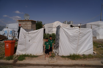 Yezidis, who fled as a result of the clashes between the Sinjar Resistance Units affiliated to the terrorist organization PKK (listed as a terrorist organization by Turkiye, U.S. and EU) and the Iraqi army, are placed at the camp in Khanke region of Duhok province of Iraq on May 05, 2022