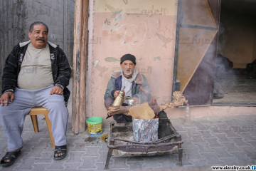 Two elderly men in Yibna camp [Mohammed Alhajjar/Al-Araby Al-Jadeed]