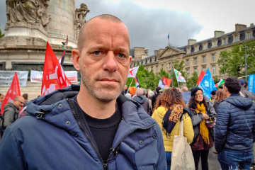 Salah Hammouri in Paris / Qassam Muaddi