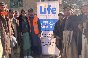 Aid group Life for Relief and Development distributed furs from Peta UK in Afghanistan