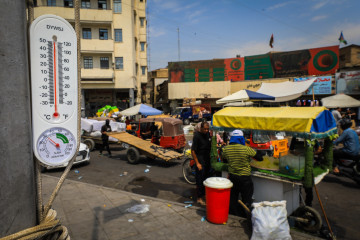 Daily life continues as temparature reach 50 centigrade in Baghdad, Iraq on August 12, 2023