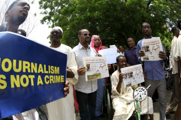 Sudan journalists [AFP]