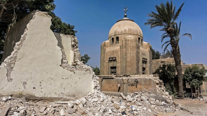 A cemetery undergoing demolition amidst ongoing roadworks at the historic City of the Dead necropolis of the Egyptian capital, Cairo in July 2020. [Getty] 