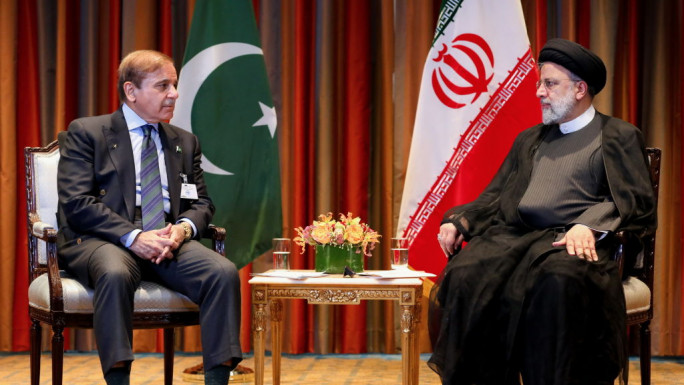 Shehbaz Sharif (left), Ebrahim Raisi (left)