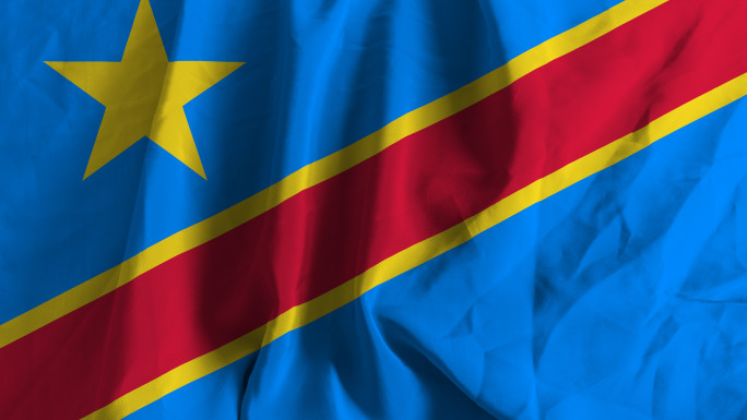 The Democratic Republic of Congo flag.