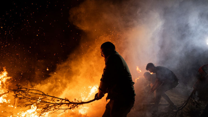 Firefighters battled to extinguish the flames [Getty]