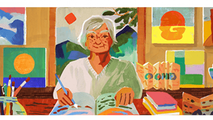 Etel Adnan Google Doodle