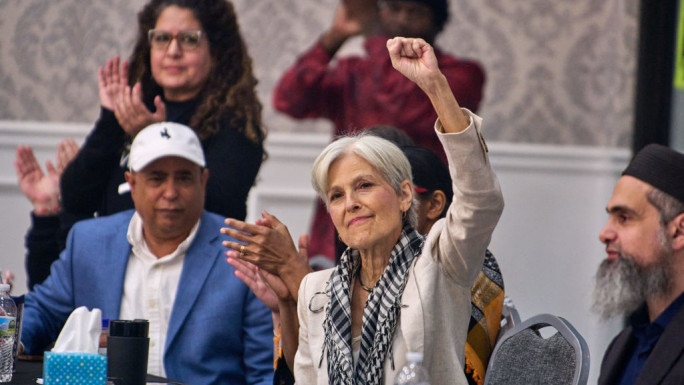 Left-wing candidate Jill Stein campaigns in Michigan in October [Getty]