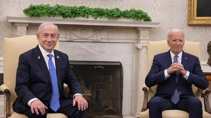 US President Joe Biden (R) meets with Israeli Prime Minister Benjamin Netanyahu (L) at the White House in Washington DC, United States on July 25, 2024.