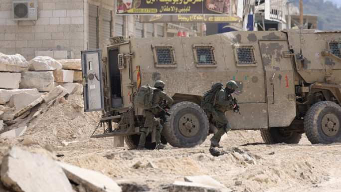 Israeli soldiers operating in the occupied West Bank