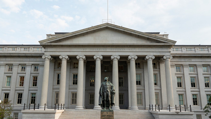  The Treasury Building on August 26, 2024, in Washington, DC. (Photo by Kevin Carter/Getty Images)