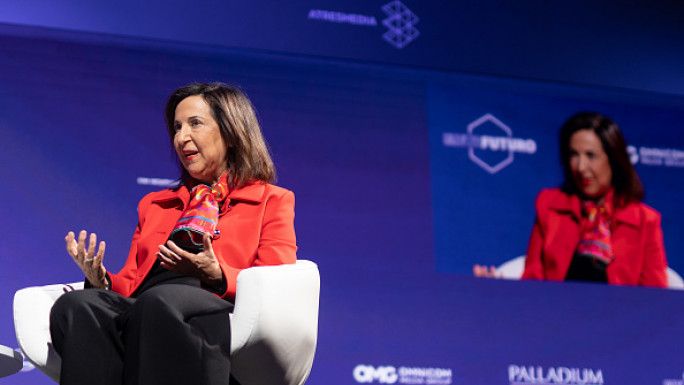 The Minister of Defense, Margarita Robles, speaks during the second day of the third edition of the Metafuturo Forum, at the Ateneo de Madrid, October 22, 2024, in Madrid.