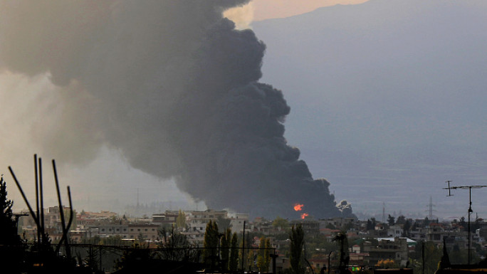 moke rises from the site of an Israeli airstrike that targeted Lebanon's eastern city of Baalbek, in the Bekaa valley, on October 30, 2024. Israel expanded operations in Lebanon nearly a year after Hezbollah began exchanging fire in support of its ally, the Palestinian Hamas movement after its attack on Israel in October 2023. 