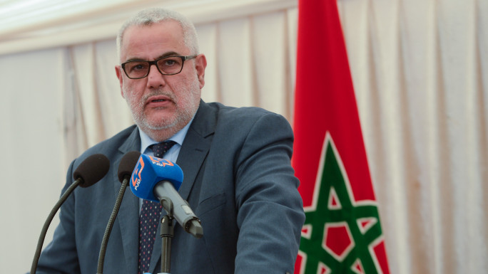 Moroccan Prime Minister Abdelilah Benkirane delivers a speech during the event organized by Justice and Development Party in Oualidia, Morocco on March 11, 2017.