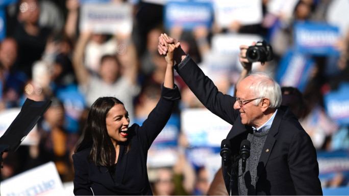 AOC Bernie - Getty