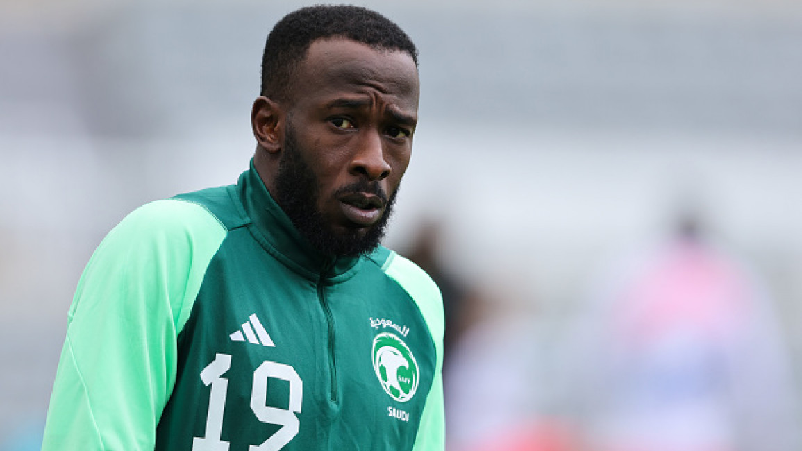 Fahad Al Muwallad of Saudi Arabia during the International Friendly between Korea Republic and Saudi Arabia at St James' Park on September 12, 2023 in Newcastle upon Tyne, England. (Photo by Matthew Ashton - AMA/Getty Images)