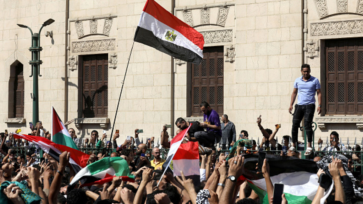 On 20 October 2023, nationwide protests broke out in support Gaza, commencing from Cairo's iconic Tahrir Square, which witnessed the advent of the 25 January Revolution. [Getty]