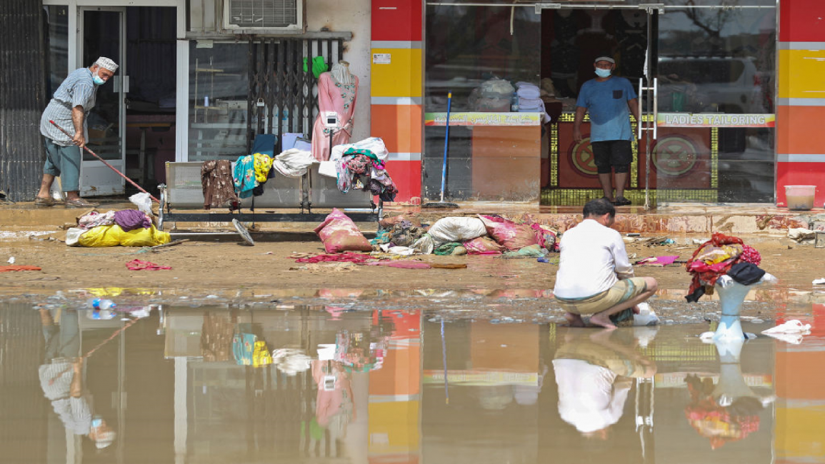 People clean in aftermath of Cyclone Shaheen in Oman