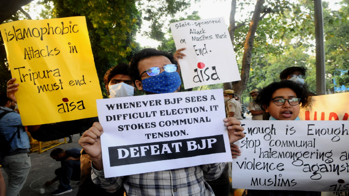 Student protest against anti-Muslim hate in India