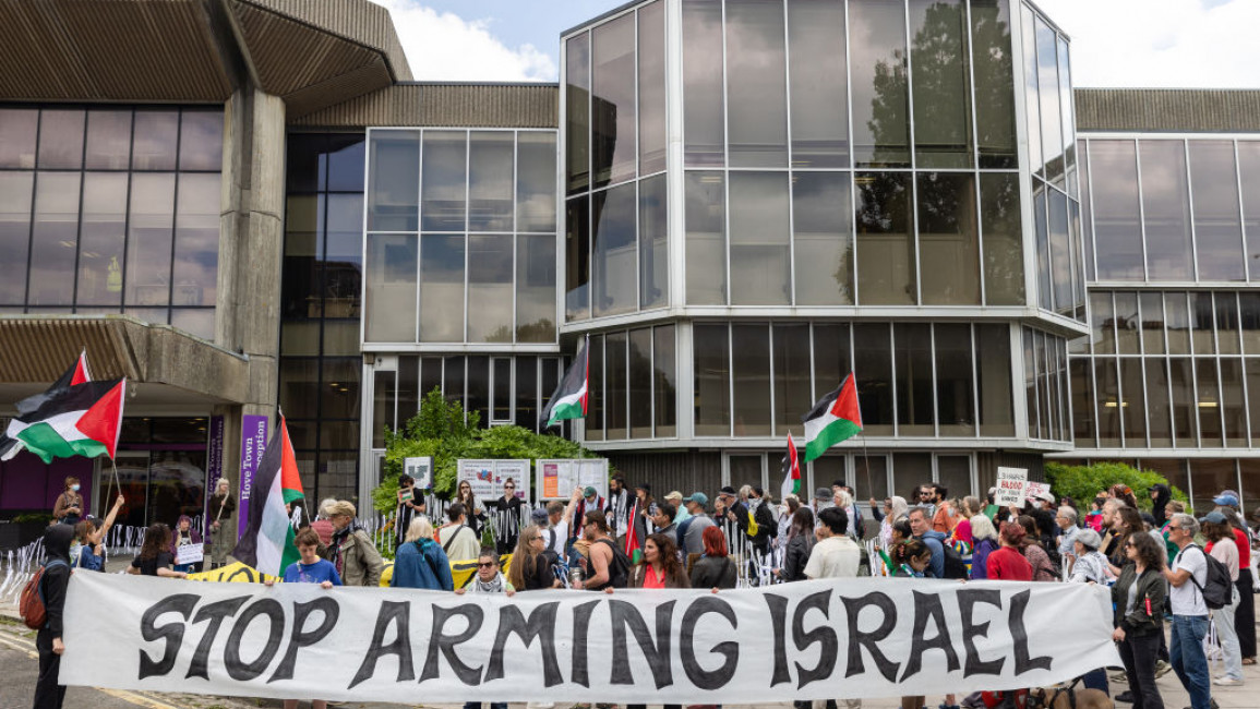 Campaigners have protested the continued provision of arms to Israel by UK-based companies [Getty]