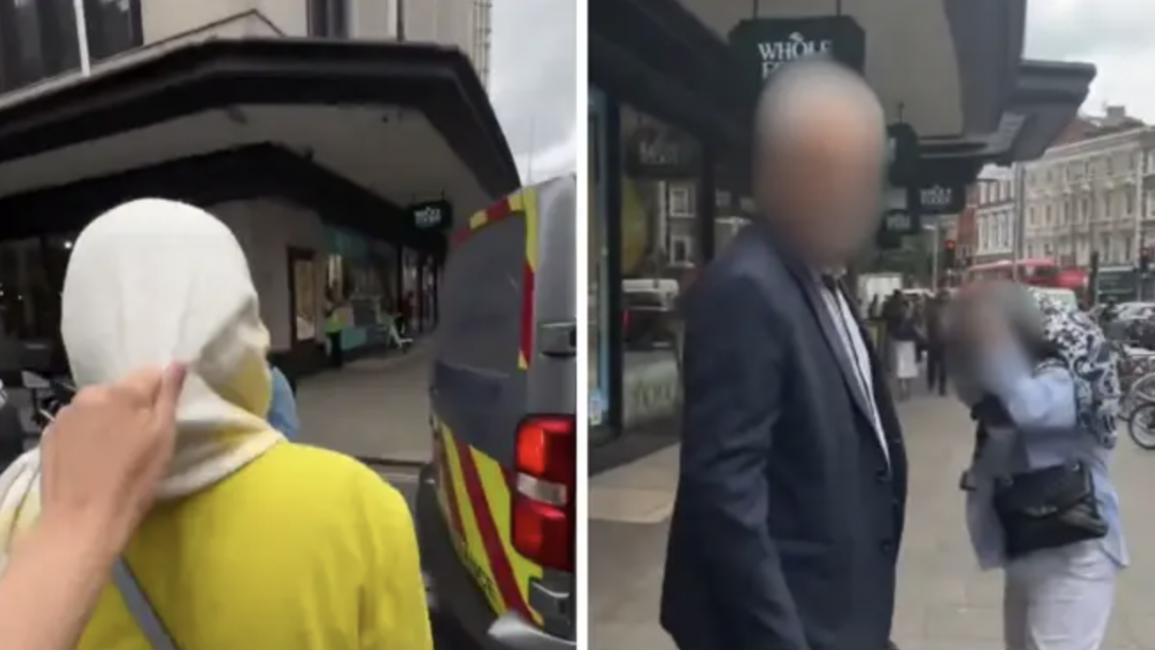 The suspect filmed themselves from behind the camera pulling off different women's headscarves [Instagram]