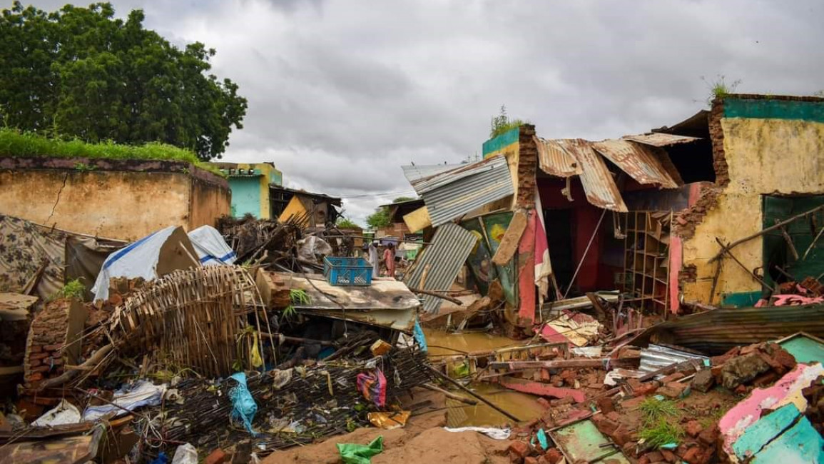 Houses damages from flooding in Darfur. [Courtesy of Ismail Mohamed]