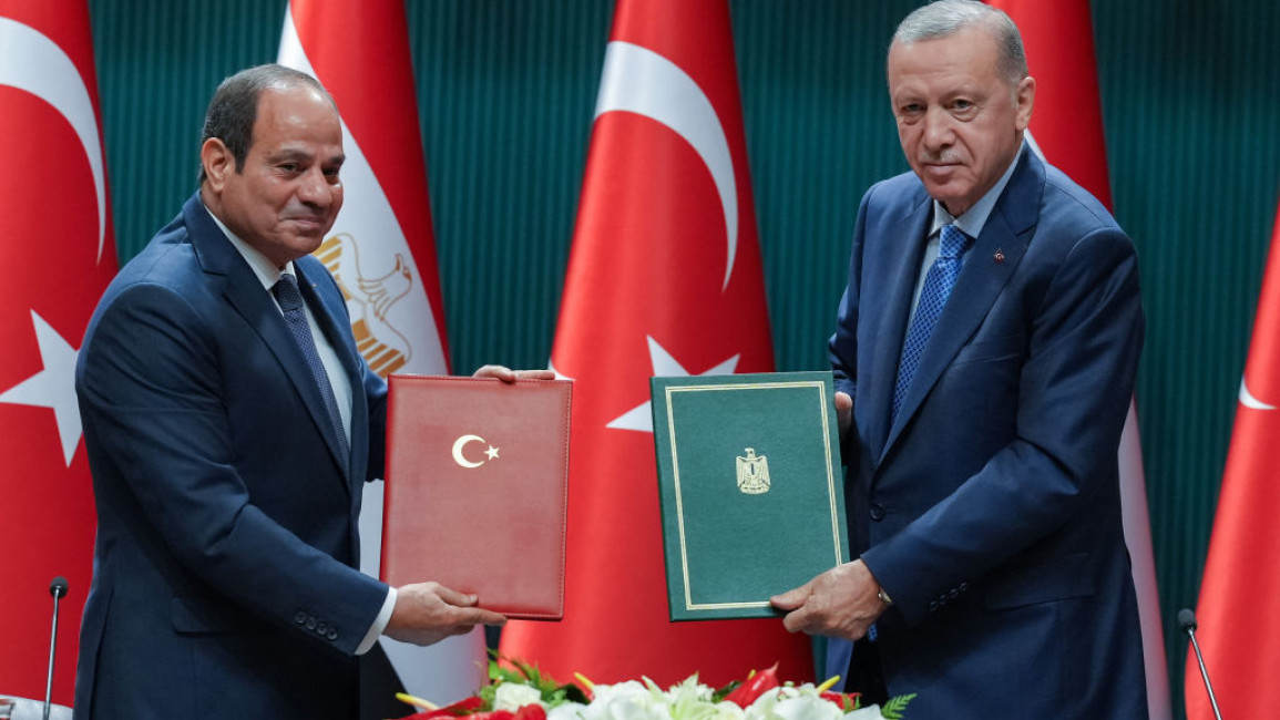 Abdel Fattah al-Sisi met Recep Tayyip Erdogan last September [Getty]