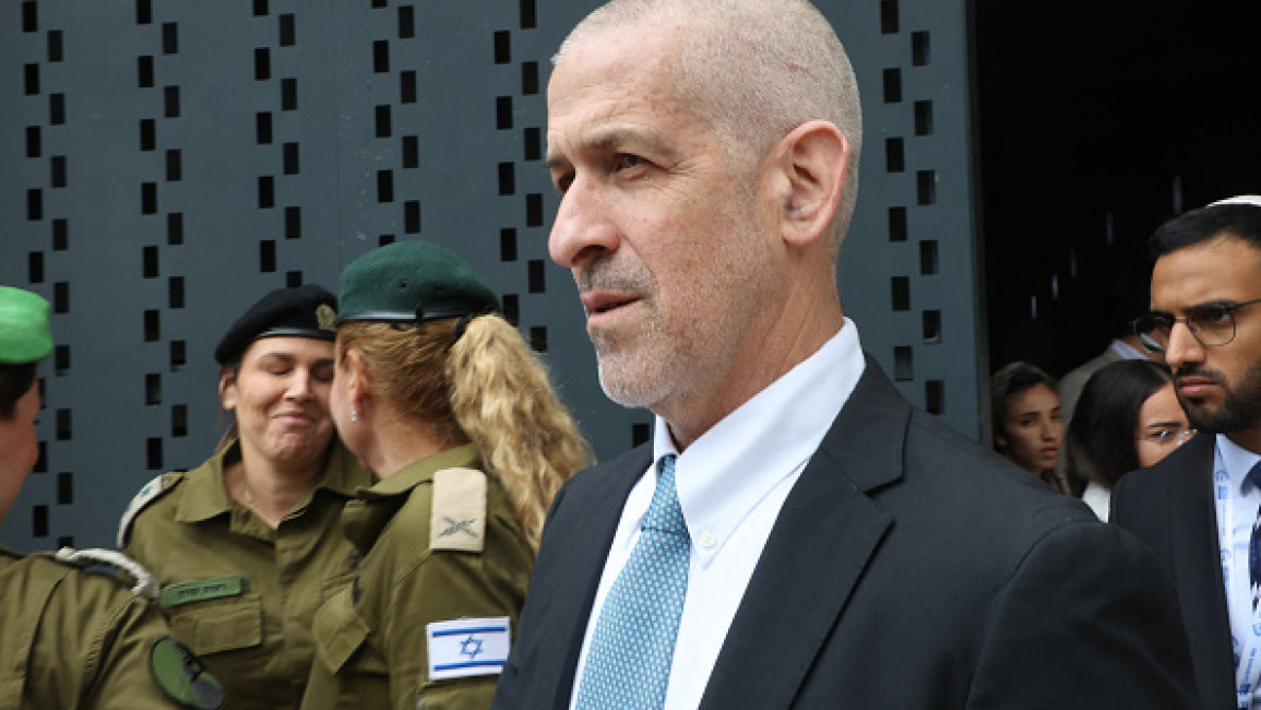 Ronen Bar, chief of Israel's domestic Shin Bet security agency, attends a ceremony marking Memorial Day for fallen soldiers of Israel's wars 