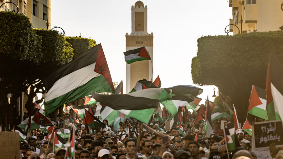 A pro-Palestinian protest in Tangier, Morocco