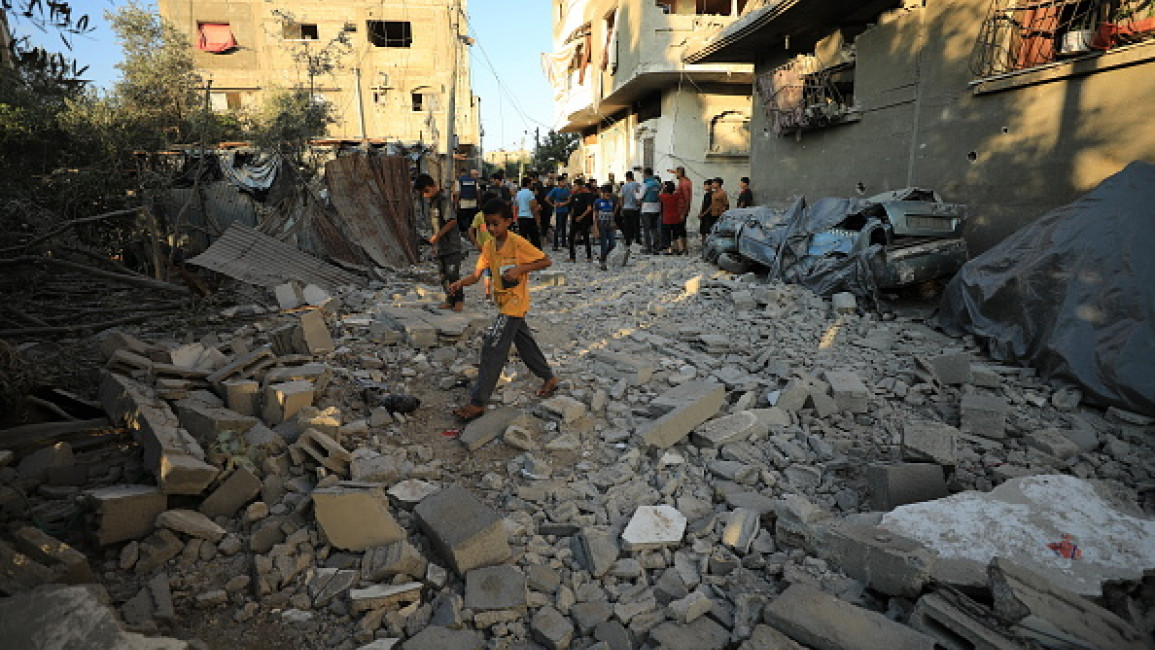 A view of the damage after an Israeli attack on a house belonging to the Al-Ankah family in Gaza City on 2 September 2024