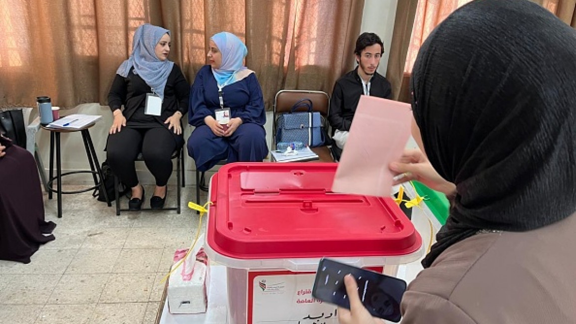 Jordanian citizens vote in historic elections for the Parliament of Jordan's 138-seat lower house on September 10, 2024 in Amman, Jordan. Voters are deciding their representatives in the 20th Lower House of Parliament. 