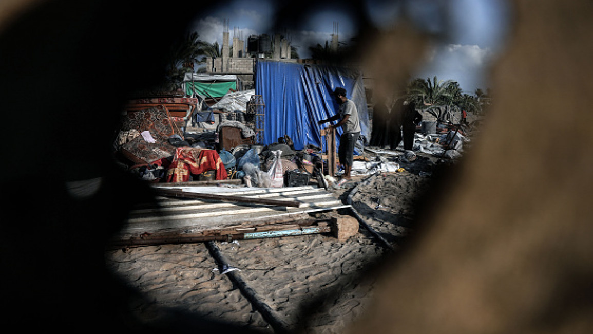 A view from the area after Israeli airstrikes on a tent encampment Khan Yunis, Gaza on September 10, 2024.