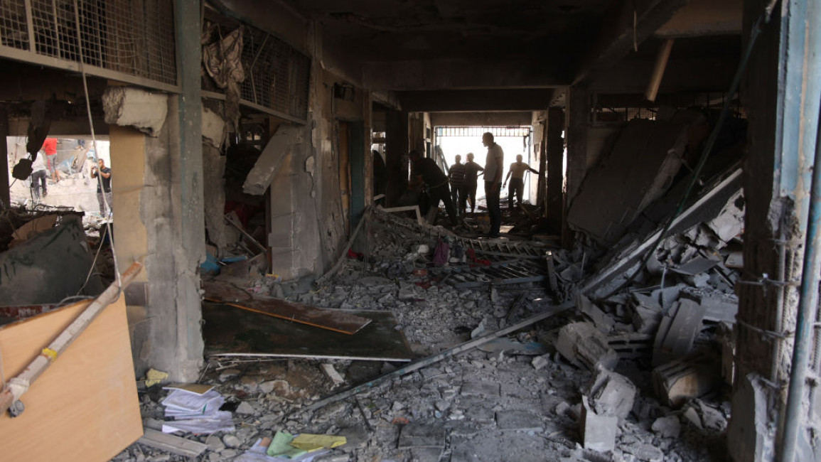 An Israeli strike on a Gaza City school