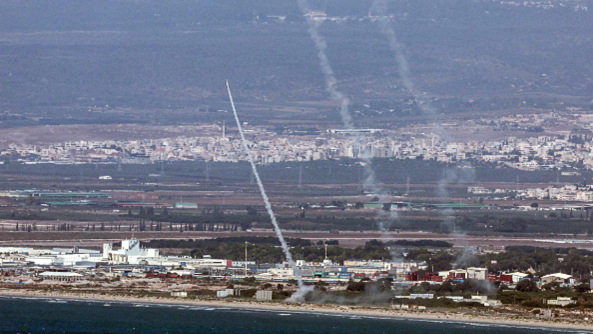 Rockets from Israel's Iron Dome air defence system are fired to intercept rockets fired from southern Lebanon near Haifa on September 24, 2024. (Photo by JACK GUEZ/AFP via Getty Images)