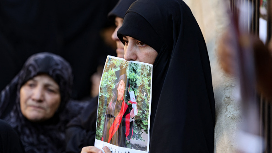 A Lebanese woman mourns the death of a loved on in southern Lebanon [Getty]