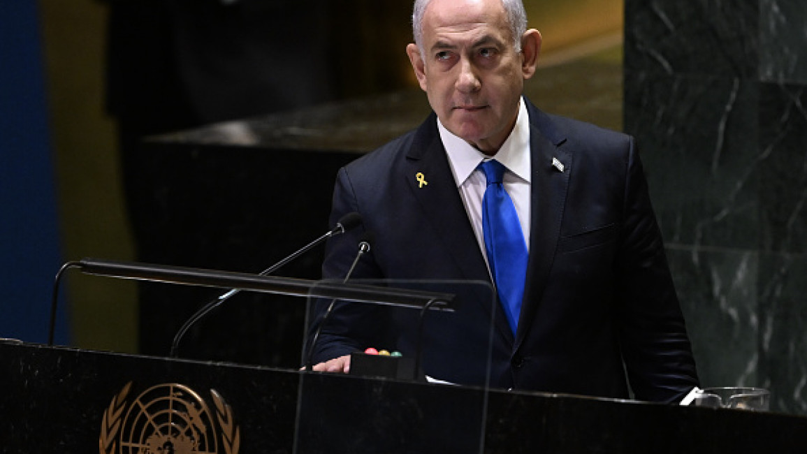 Netanyahu speaking at UNGA [Getty]