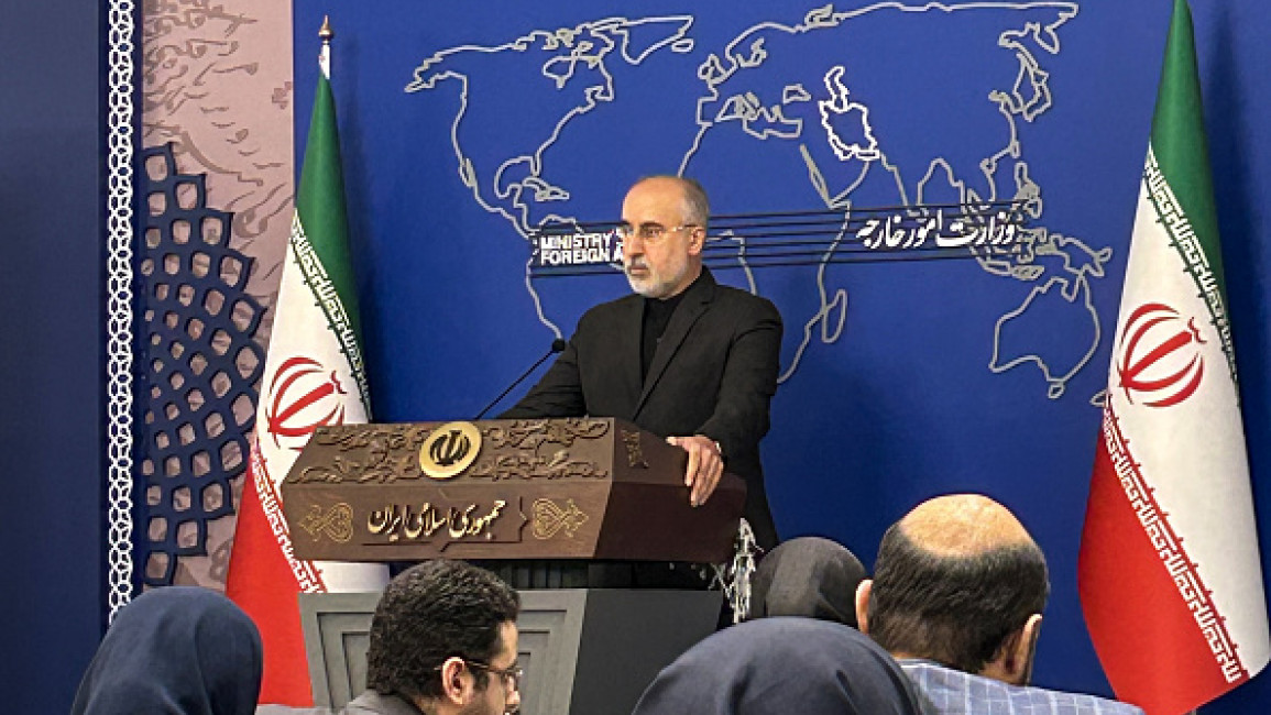  Iranian Foreign Ministry Spokesman Nasser Kanaani holds a press conference at the Ministry of Foreign Affairs in Tehran, Iran on September 30, 2024.