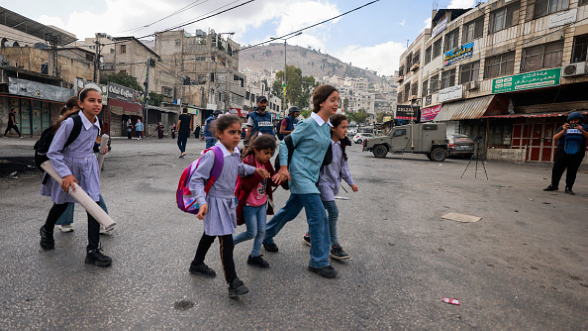 Palestinian schoolgirls [Getty]