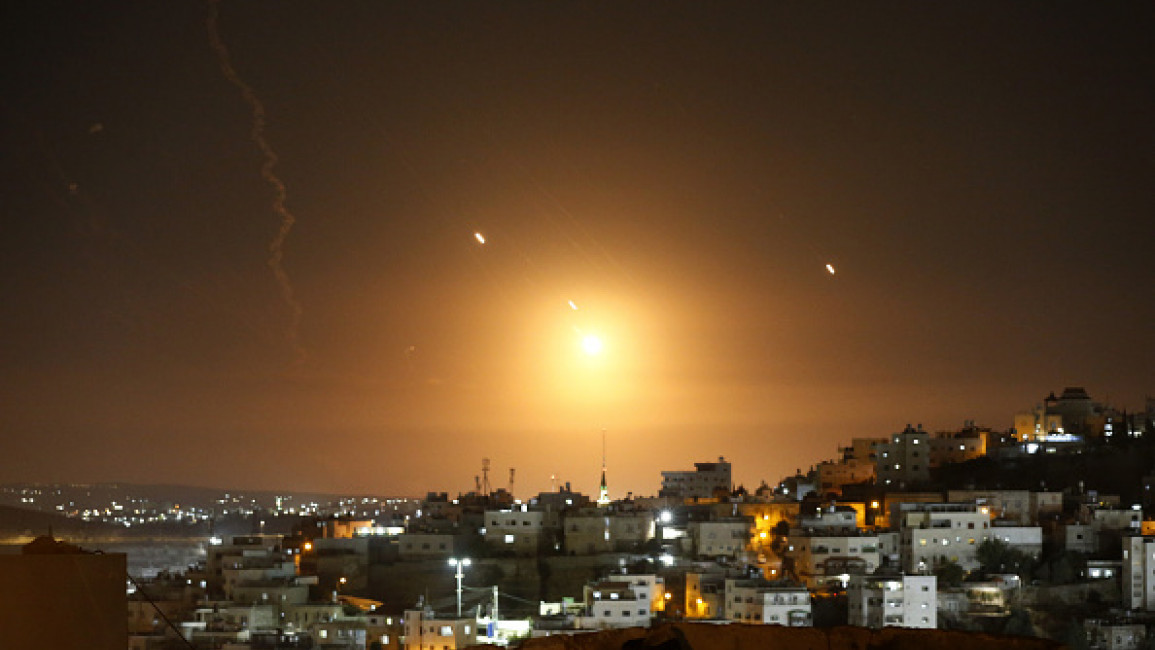 Many rockets, fired from Iran, are seen over Jerusalem from Hebron, West Bank on October 01, 2024. The Israeli army announced that missiles were fired from Iran towards Israel and sirens were heard across the country, especially in Tel Aviv. 