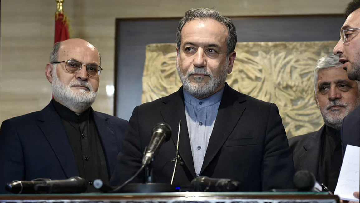 	Iran's Foreign Affairs Minister Abbas Araghchi gives a press conference after his meeting with Lebanon's parliament speaker in Beirut on October 4, 2024.