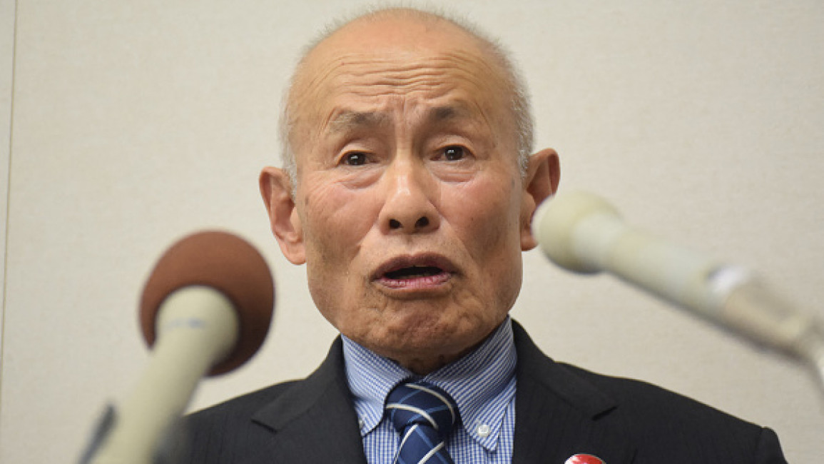 Tomoyuki Mimaki, representative director of the Nihon Hidankyo, attends a press conference after the group was awarded the 2024 Nobel Peace Prize 