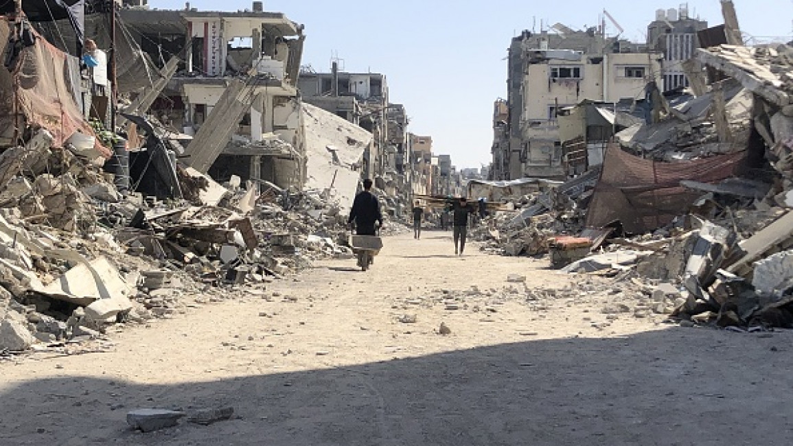 Residents return to their homes as significant damage was left behind following the withdrawal of the Israeli forces from Beit Lahia, Gaza Strip on October 27, 2024.