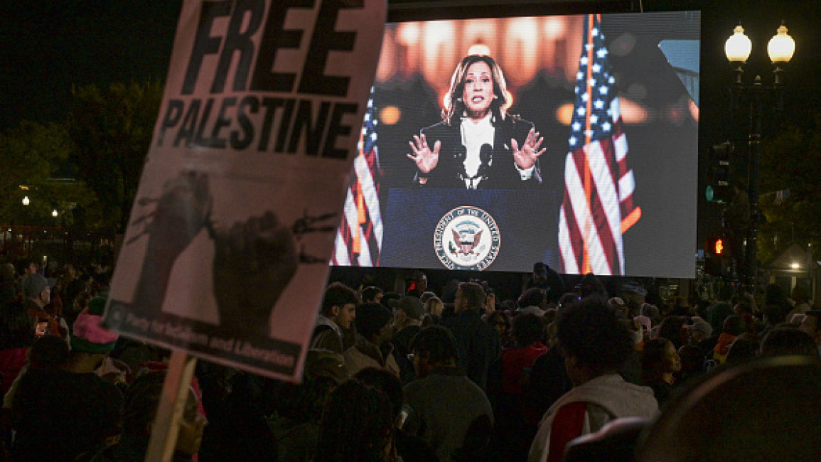 Harris faces Gaza protest during Ellipse speech