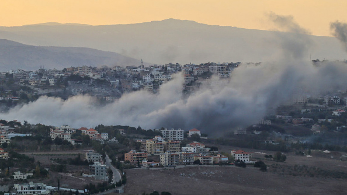 Smoke rises from the site of an Israeli airstrike in Khiam village in southern Lebanon